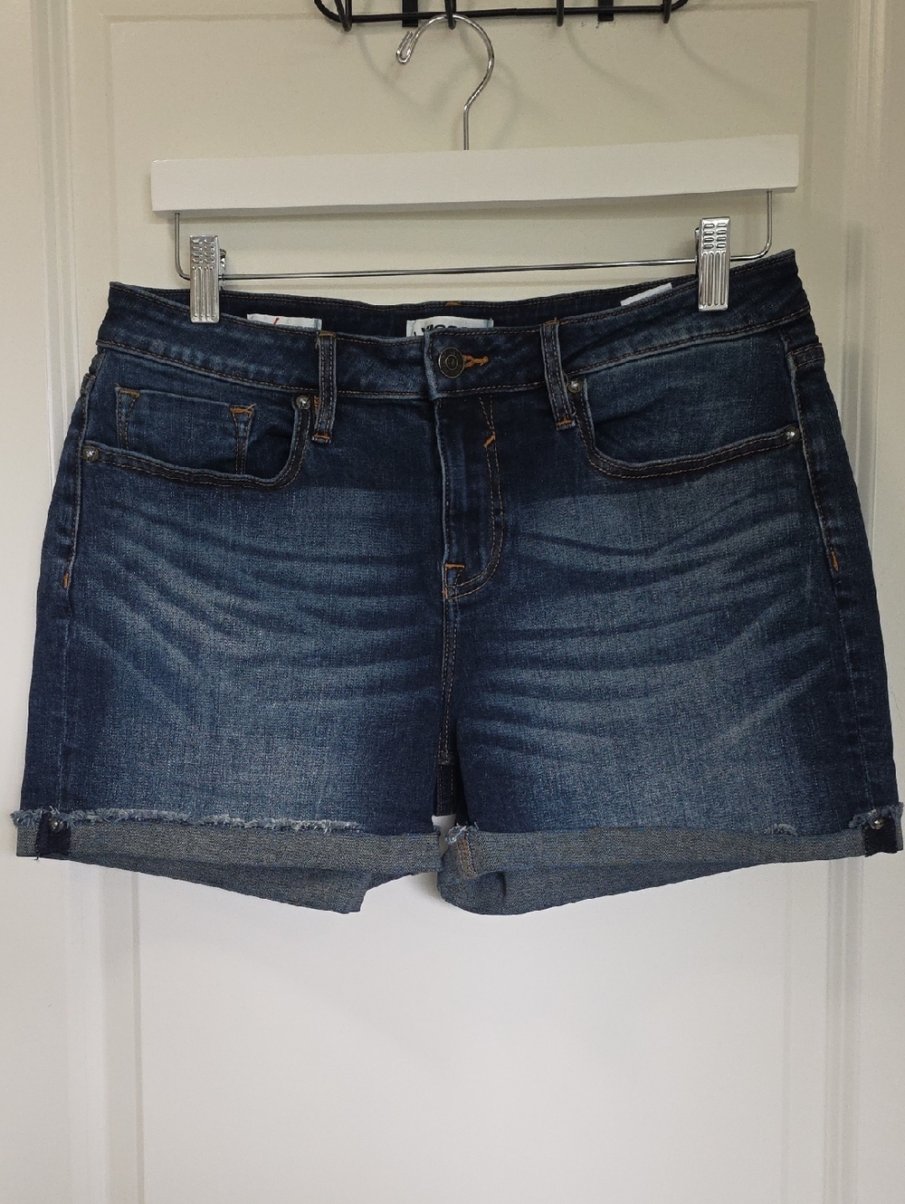 Vigoss Dark Blue Rolled Hem Denim Shorts